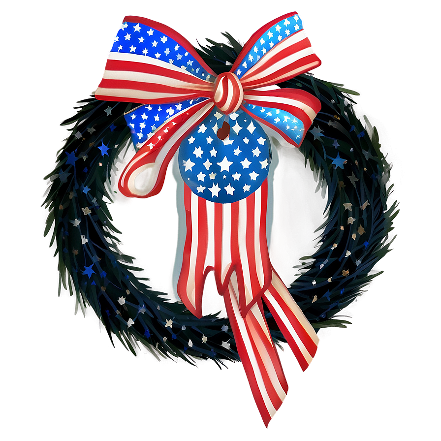 Patriotic 4th Of July Wreath Png Wgs7 PNG Image