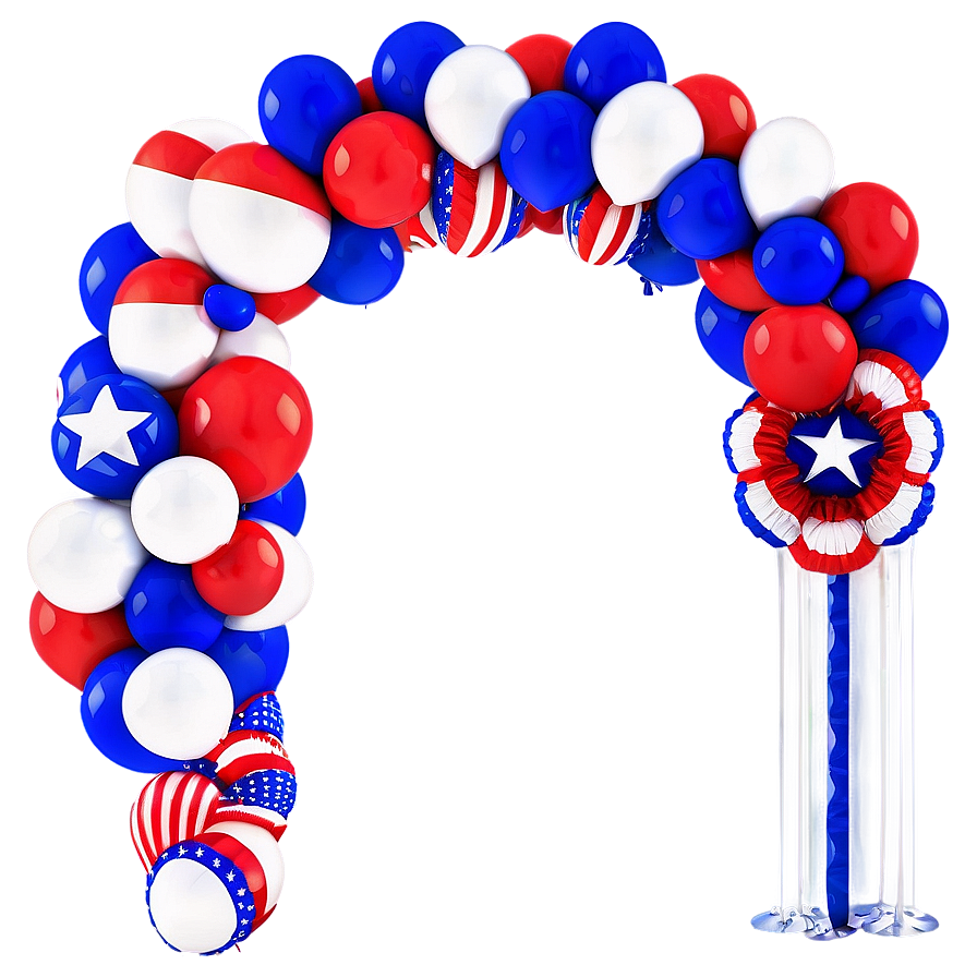 Patriotic Balloon Arch For Independence Day Png 06212024 PNG Image