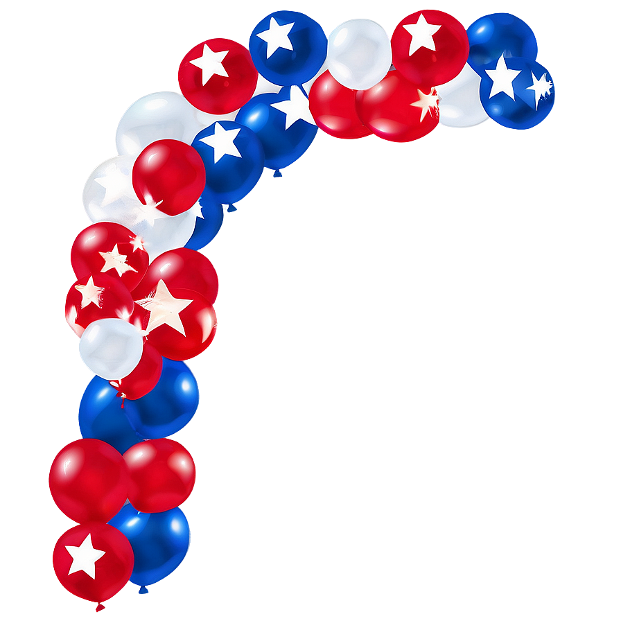 Patriotic Balloon Arch For Independence Day Png Jlh PNG Image