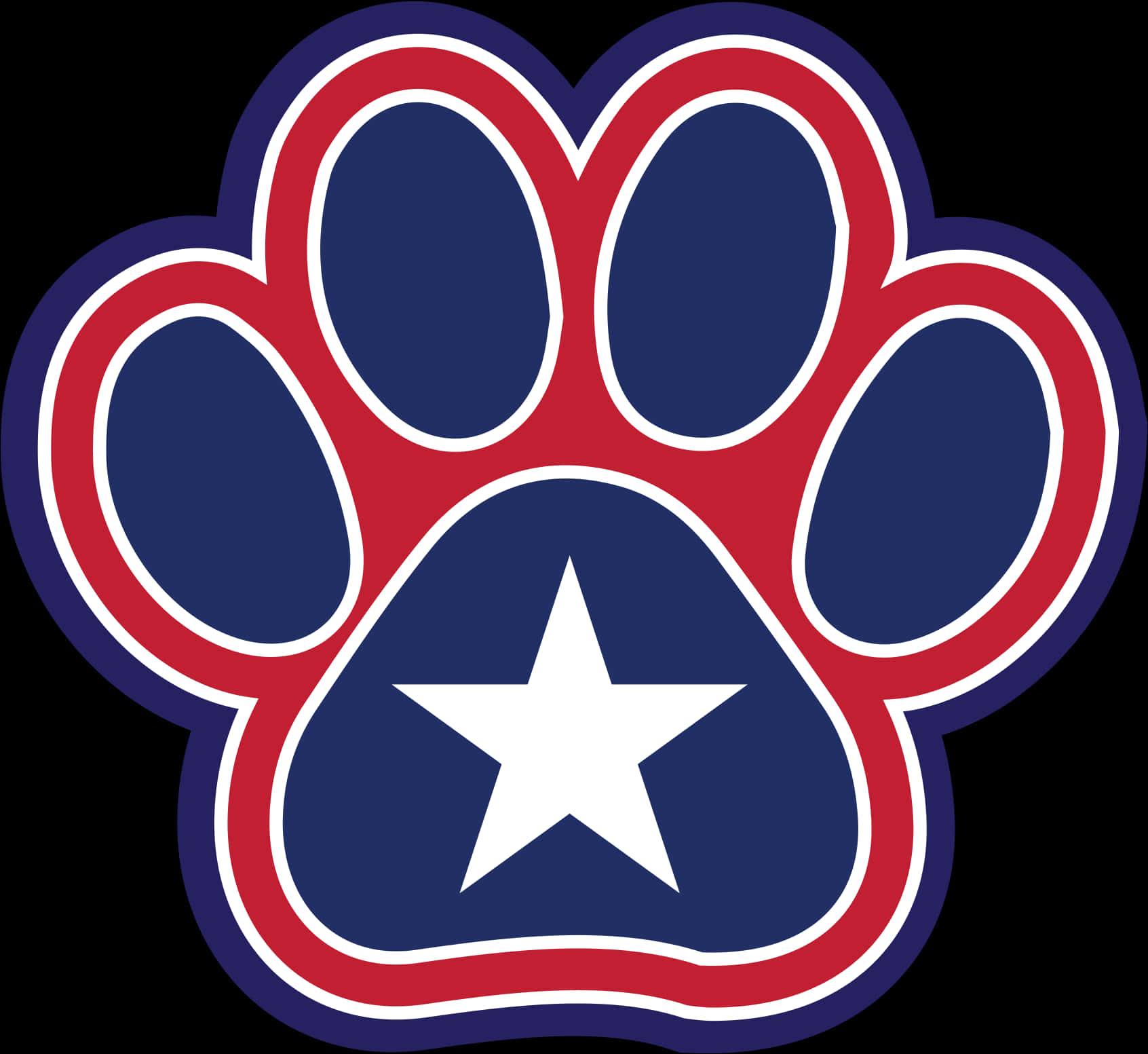 Patriotic Dog Paw Graphic PNG Image