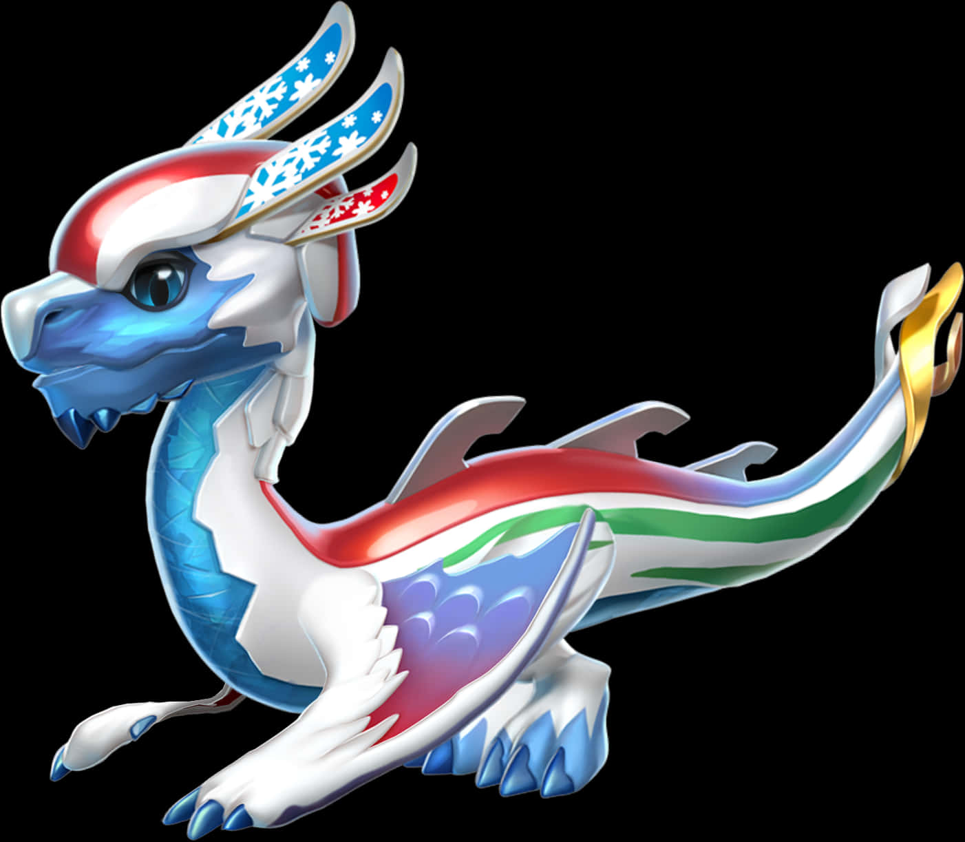 Patriotic Dragon Cartoon PNG Image