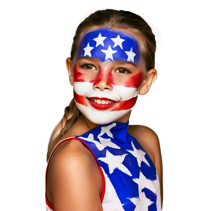 Patriotic Face Paint On 4th Of July Png Btw51 PNG Image