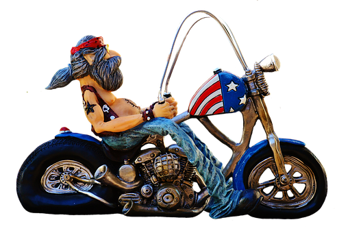 Patriotic Fantasy Biker Figurine PNG Image