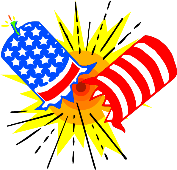 Patriotic Firecrackers Explosion PNG Image