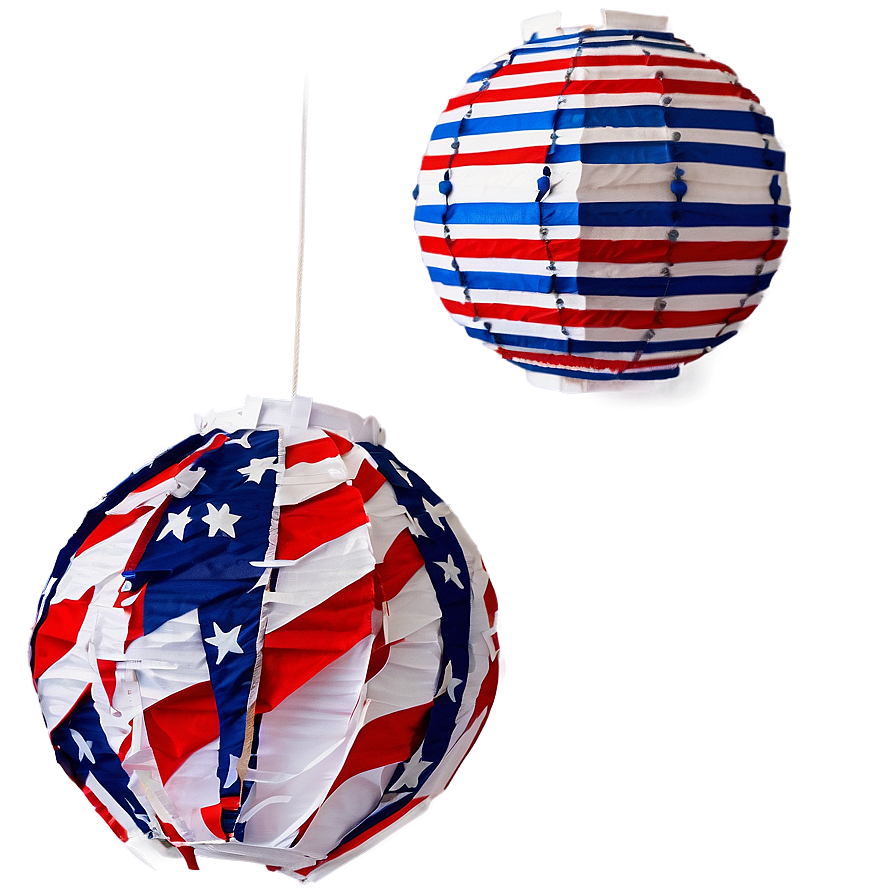 Patriotic Paper Lanterns Png 05212024 PNG Image