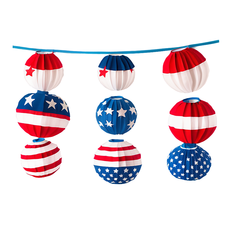 Patriotic Paper Lanterns Png Bxi70 PNG Image