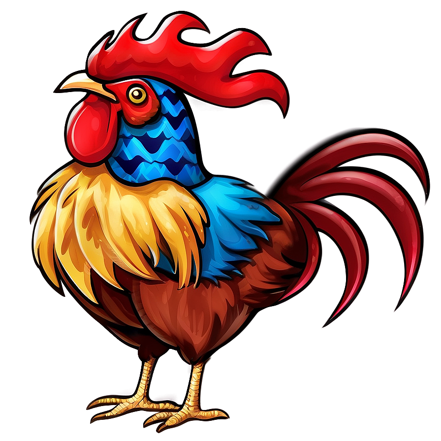 Patriotic Rooster Art Png 32 PNG Image