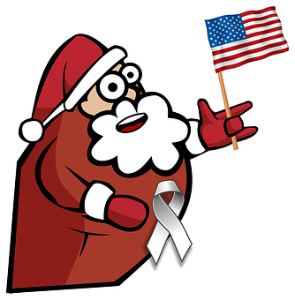 Patriotic Santa Claus Sticker PNG Image