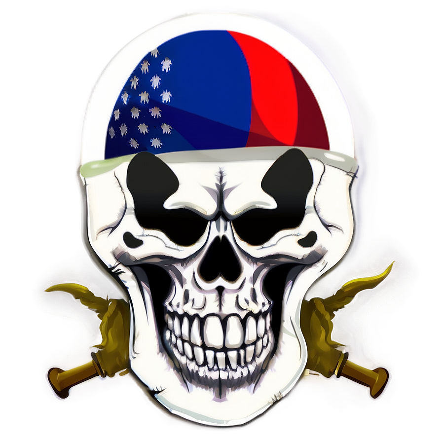 Patriotic Skulland Crossed Pistols PNG Image