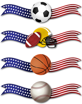 Patriotic Sports Banner PNG Image