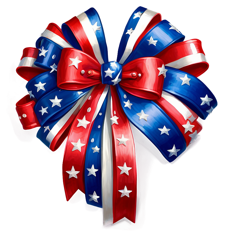 Patriotic Star Gift Bow Png 06132024 PNG Image