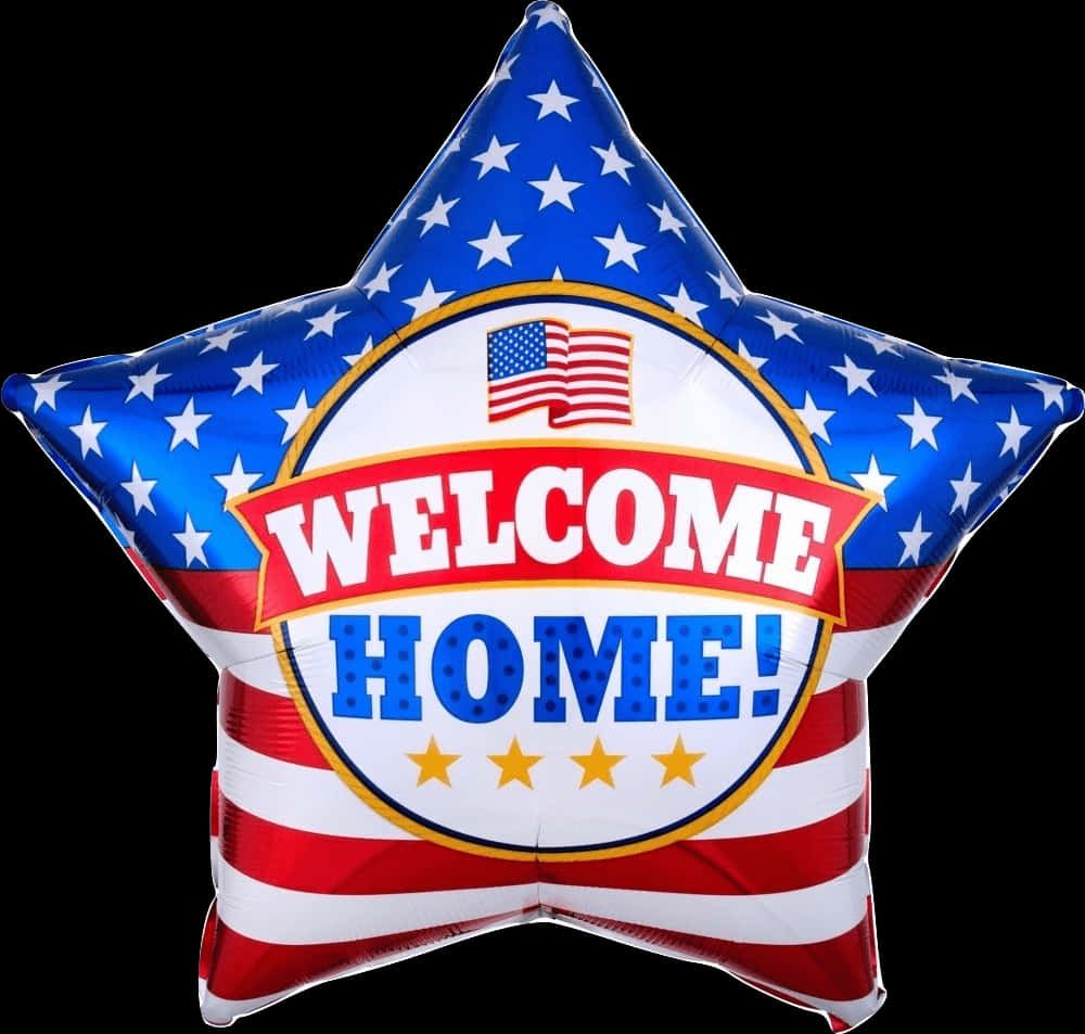 Patriotic Welcome Home Balloon PNG Image