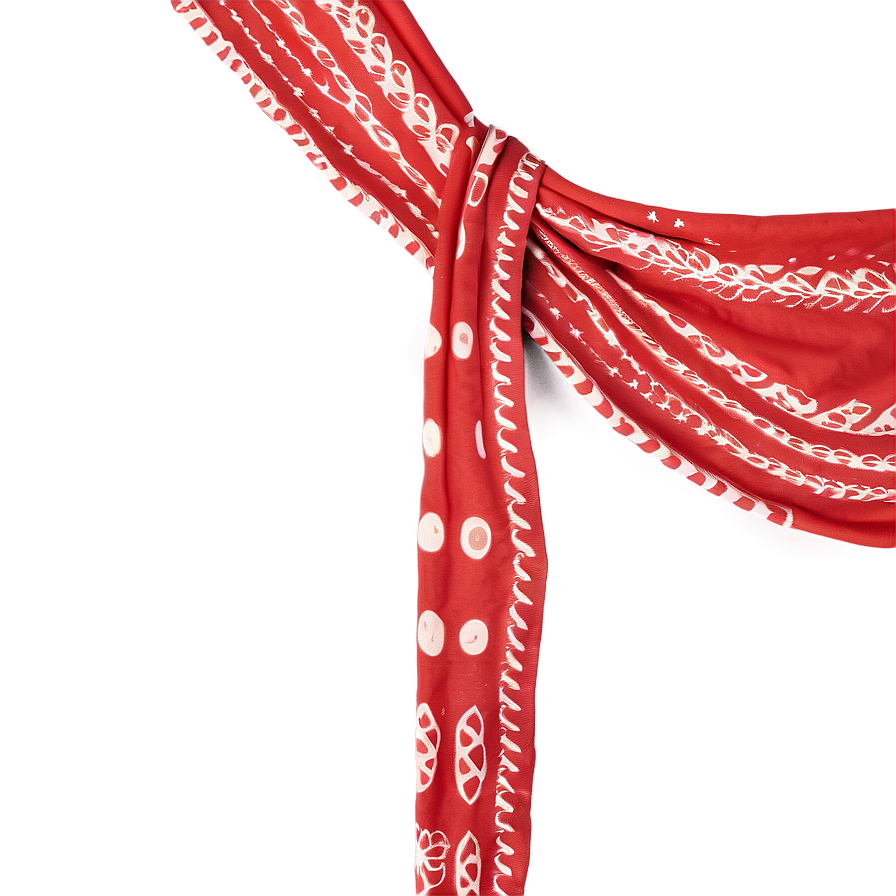 Patterned Red Scarf Png 06252024 PNG Image