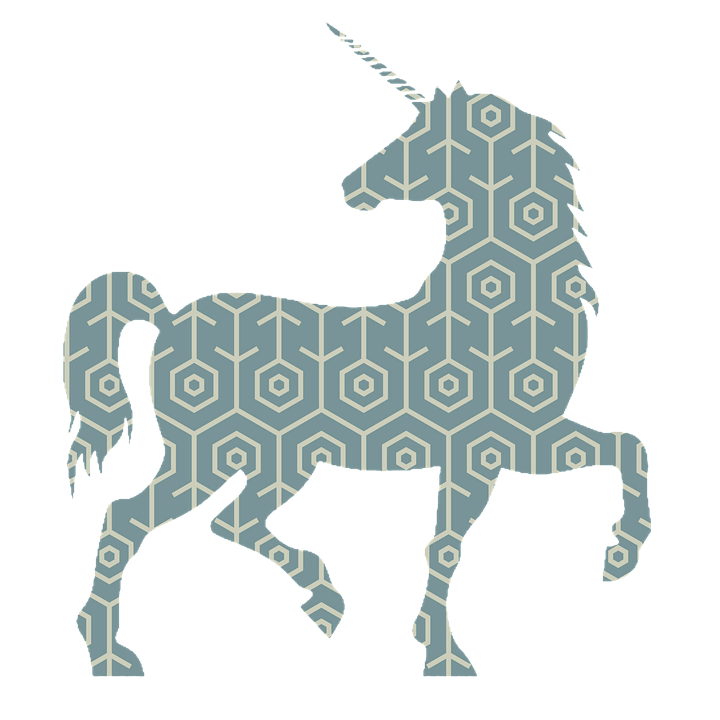 Patterned Unicorn Silhouette PNG Image