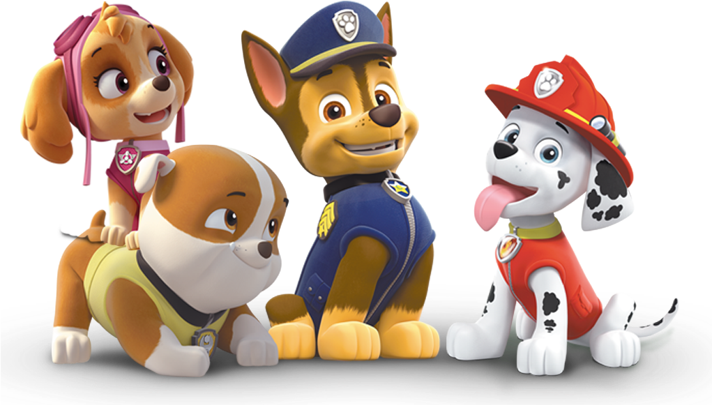 Paw Patrol Characters Chaseand Friends PNG Image