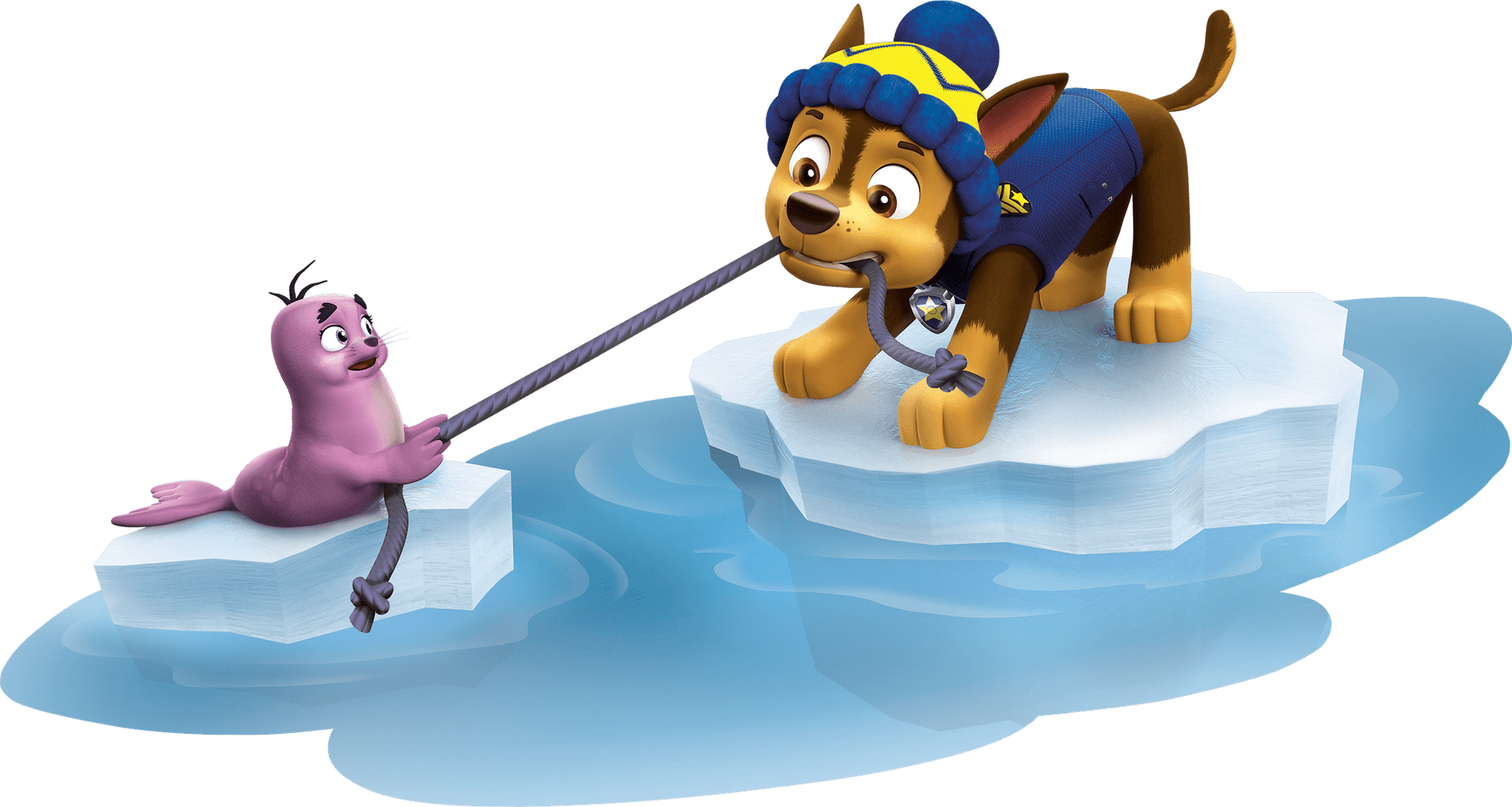 Paw Patrol Chaseand Sealon Ice PNG Image