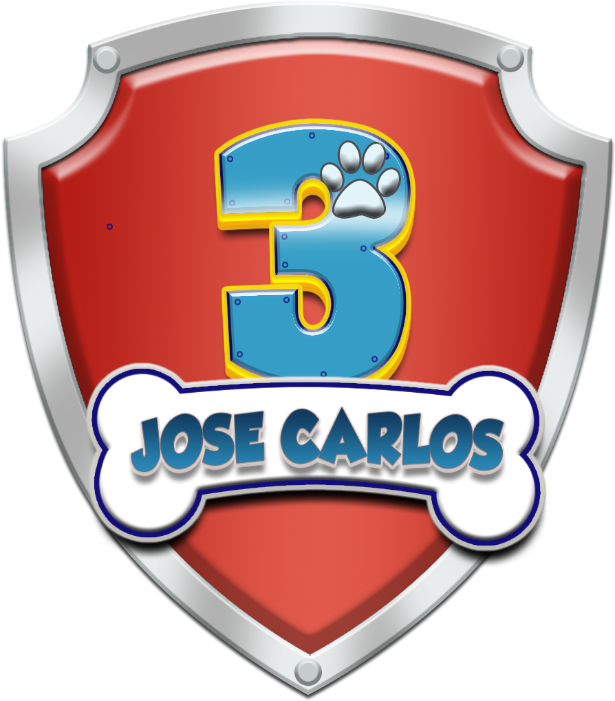 Paw Patrol Inspired Shieldwith Number3and Name PNG Image