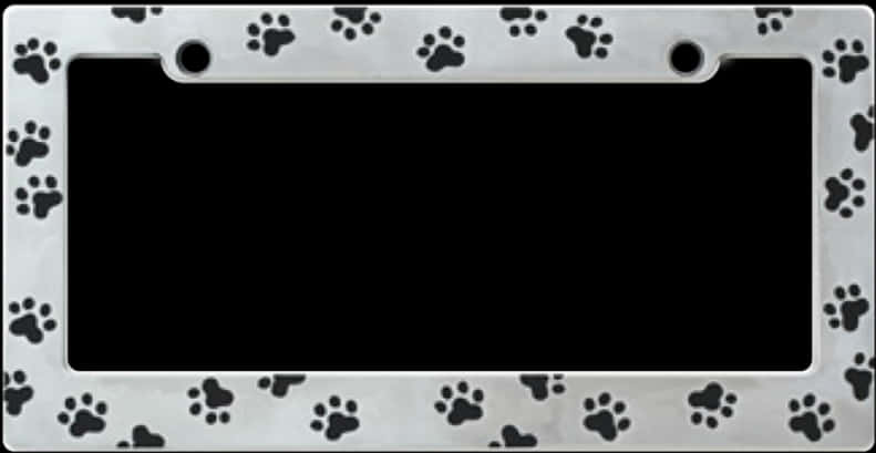 Paw Print License Plate Frame PNG Image