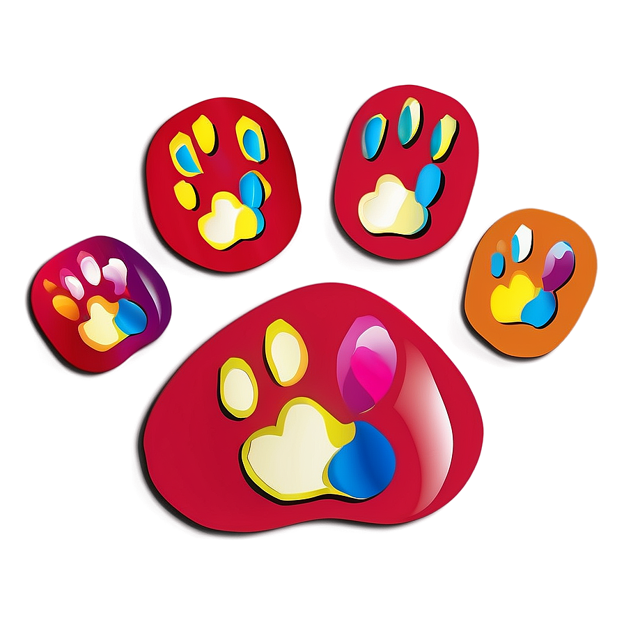 Paw Print With Hearts Png Ivx PNG Image