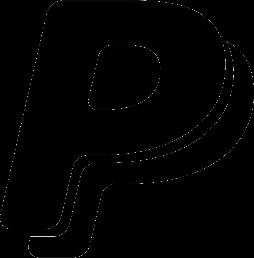 Pay Pal Logo Outline PNG Image