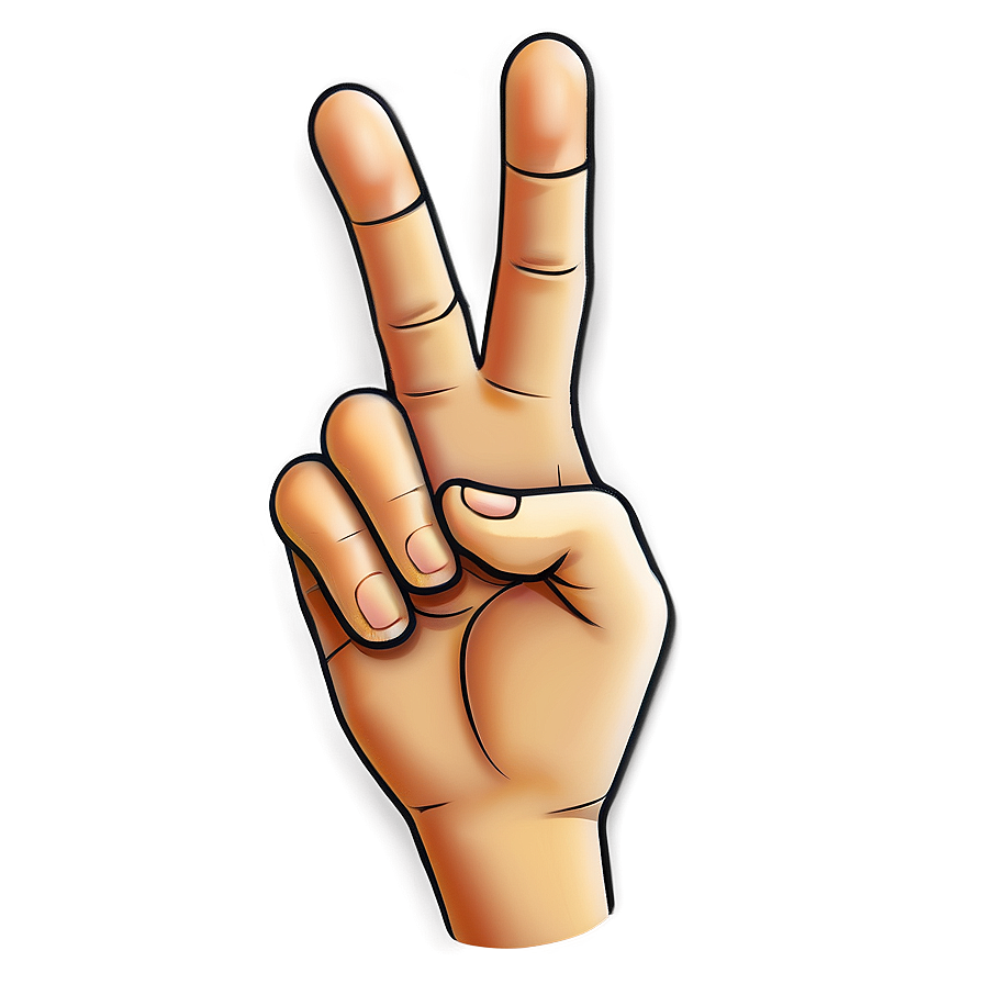 Peace Hand Emoji Png 65 PNG Image