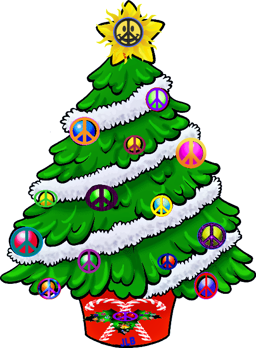 Peace Sign Christmas Tree PNG Image