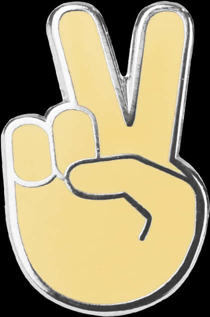 Peace Sign Hand Gesture Sticker PNG Image