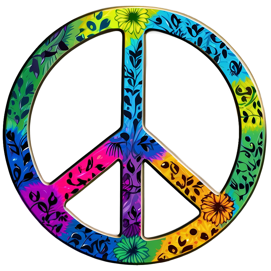 Peace Sign Hippie Graphic Png Fwv PNG Image