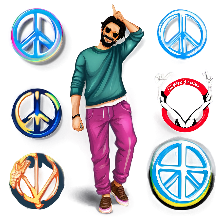 Peace Sign Illustration Png Ukm9 PNG Image