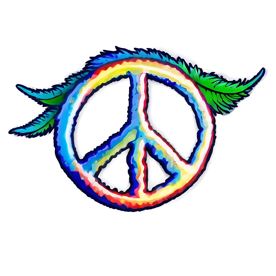 Peace Sign With Feathers Png Ddm39 PNG Image