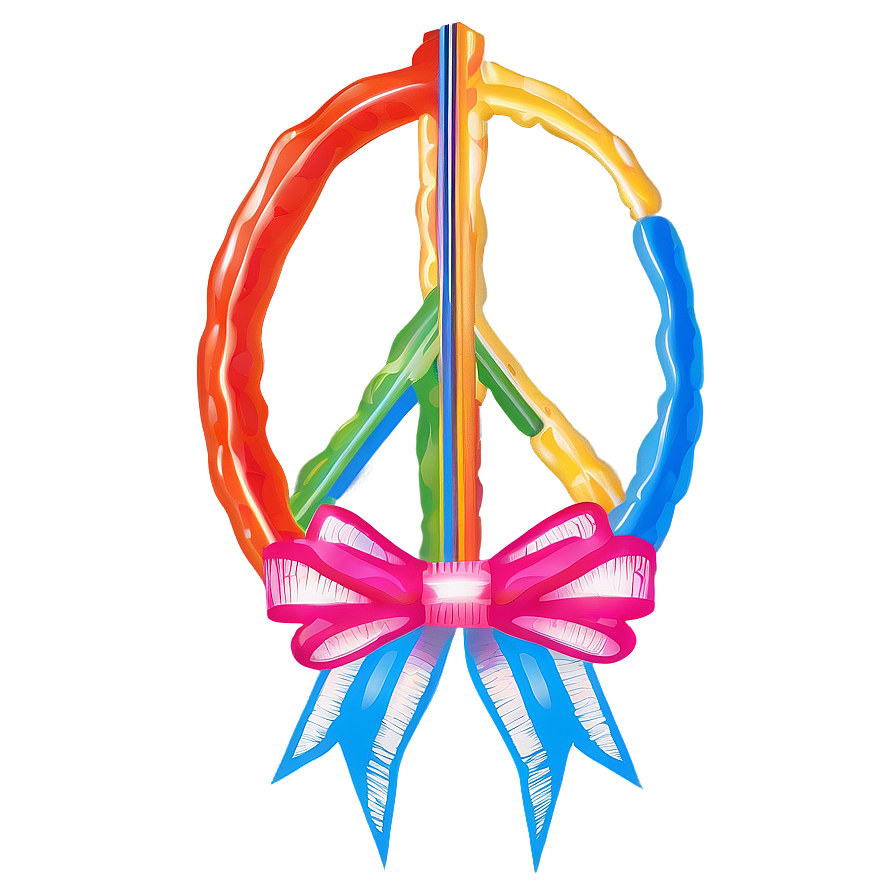 Peace Sign With Ribbons Png Vph PNG Image