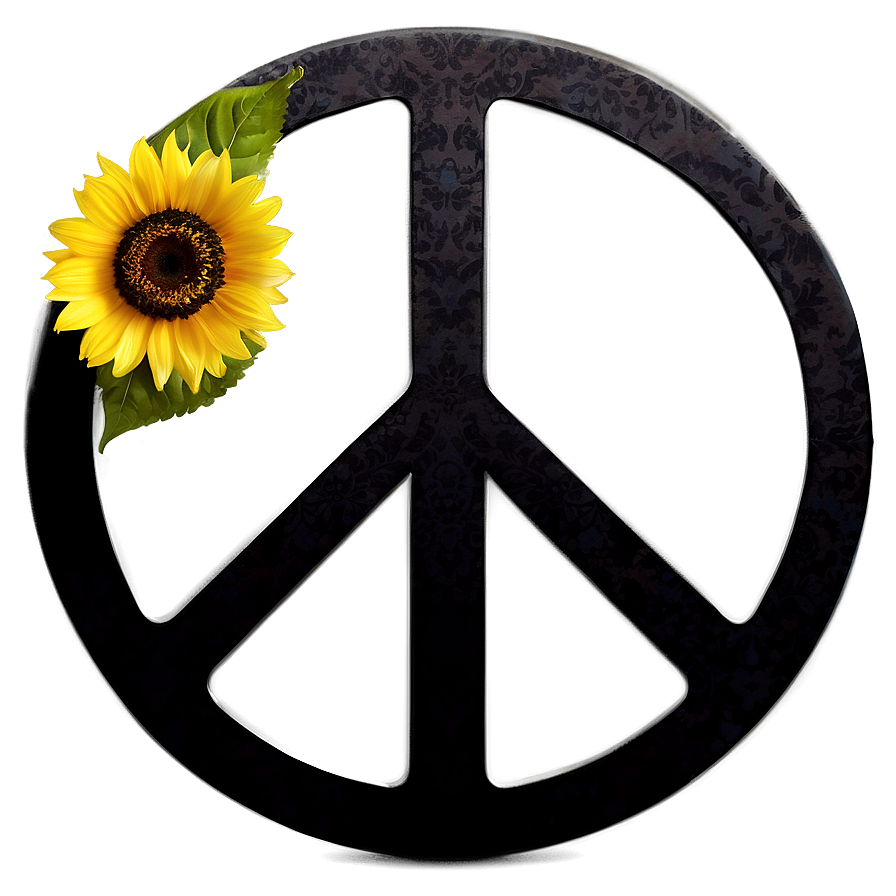 Peace Sign With Sunflowers Png Baj PNG Image