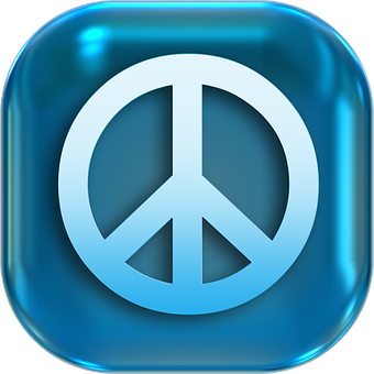 Peace Symbol Blue Icon PNG Image