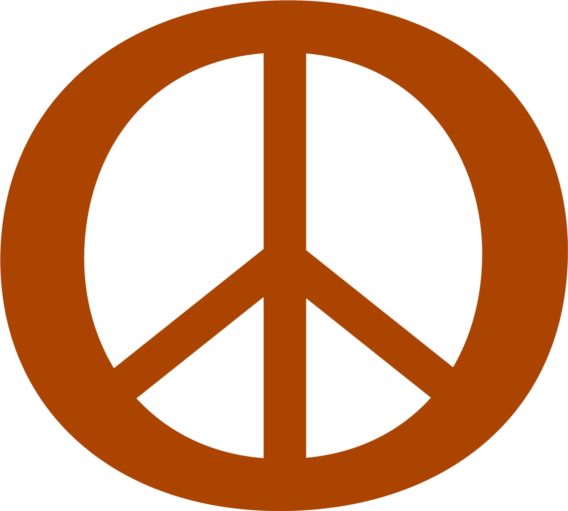 Peace Symbol Orangeon Blue Background PNG Image