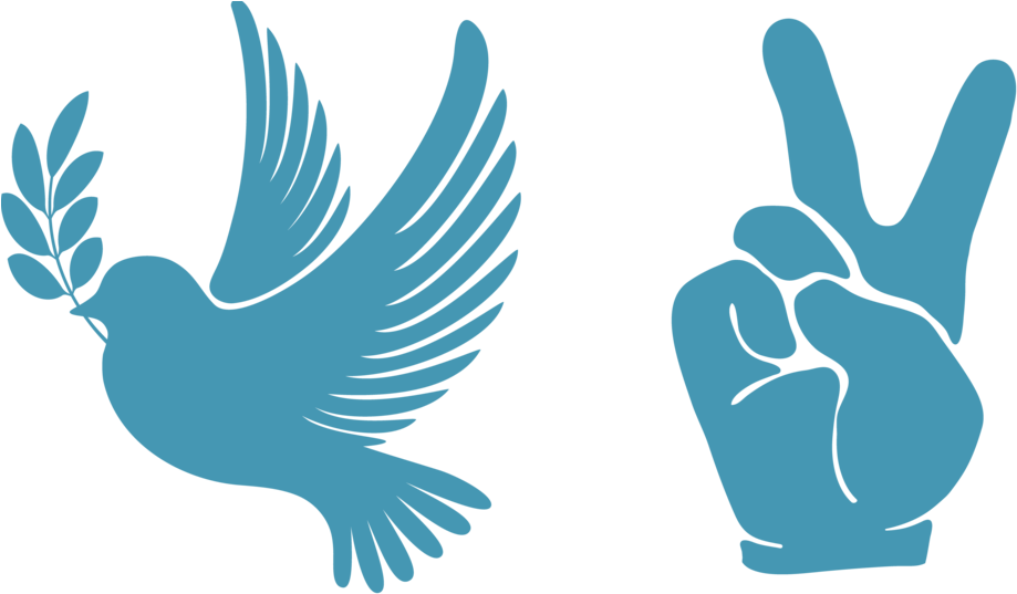 Peace Symbols Doveand Victory Hand PNG Image