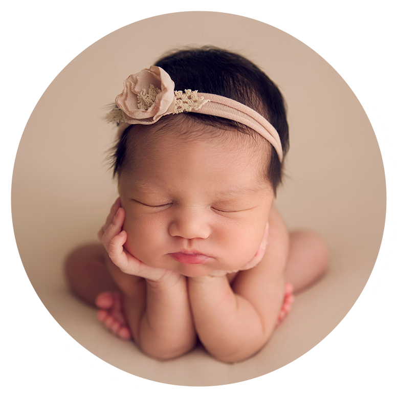 Peaceful Newborn Portrait PNG Image