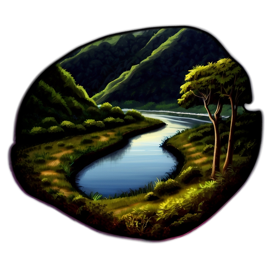 Peaceful River Bend Landscape Png 8 PNG Image