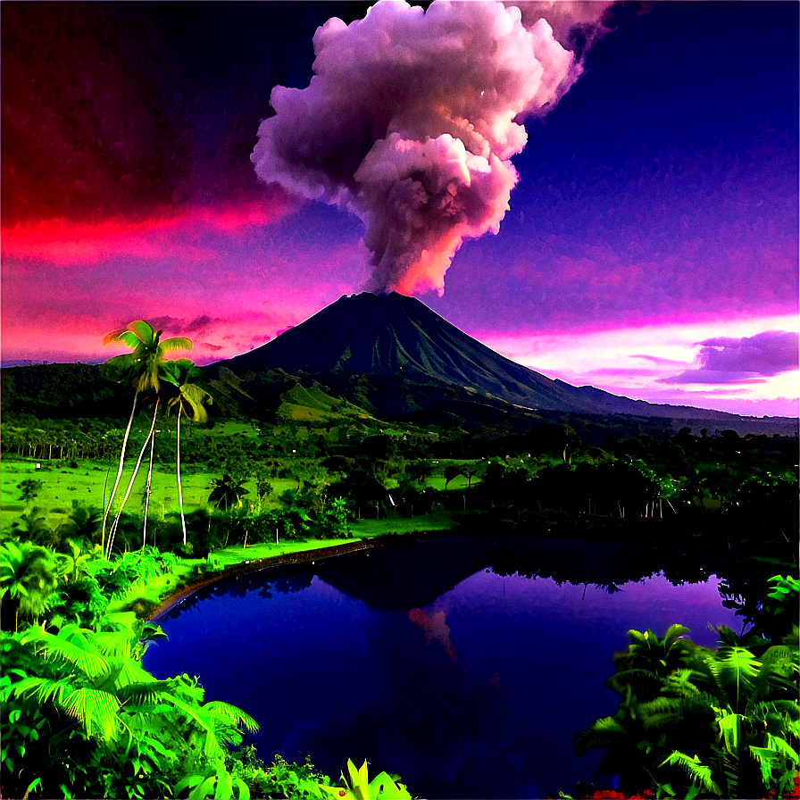 Peaceful Volcano Valley Png 1 PNG Image