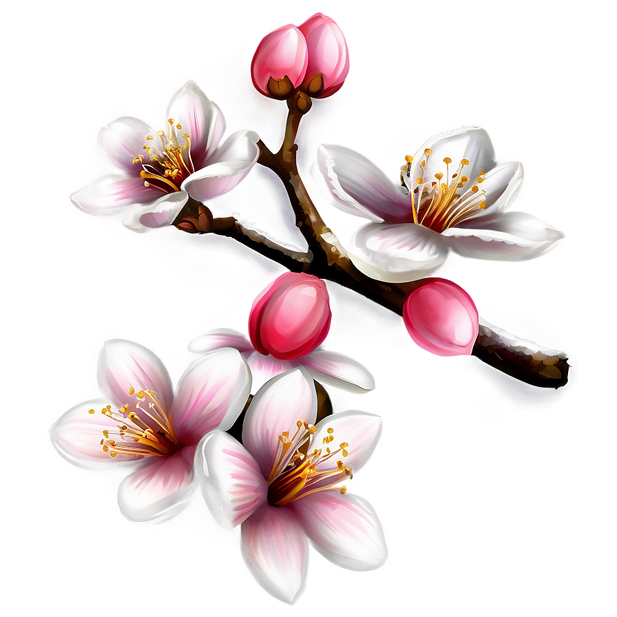 Peach Blossom Drawing Png Rqr93 PNG Image