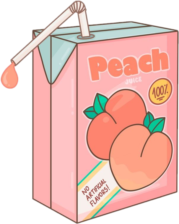 Peach Juice Carton Illustration PNG Image