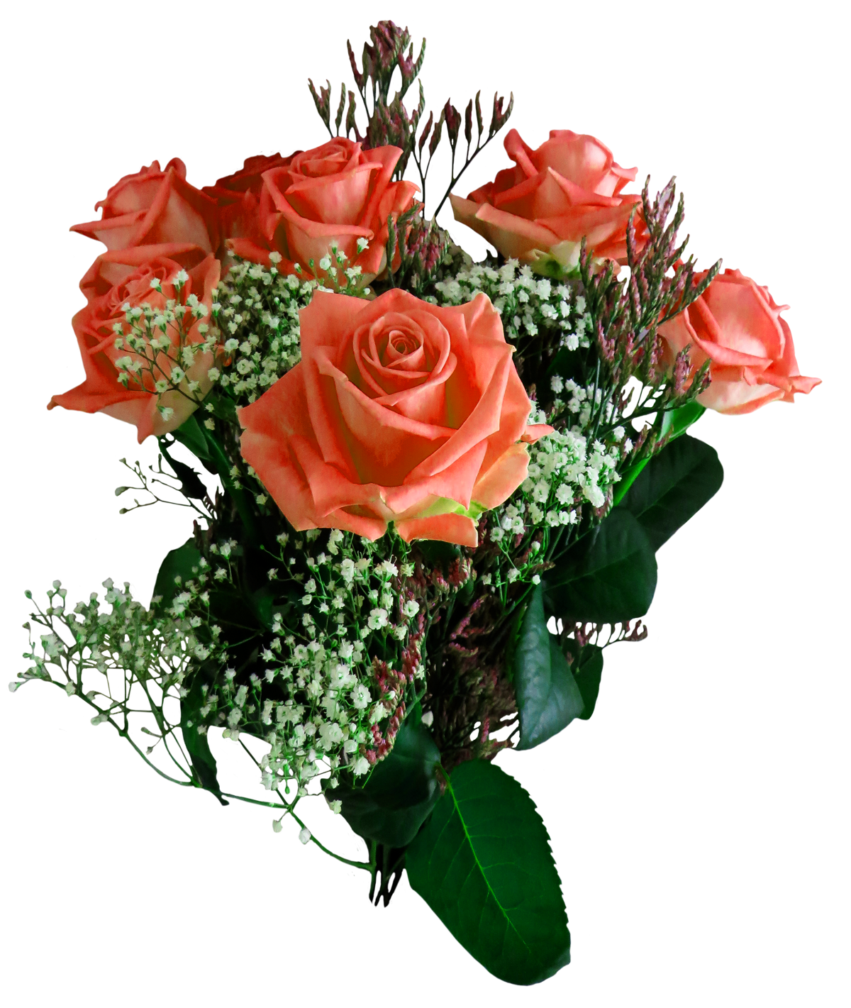 Peach Rose Bouquet PNG Image