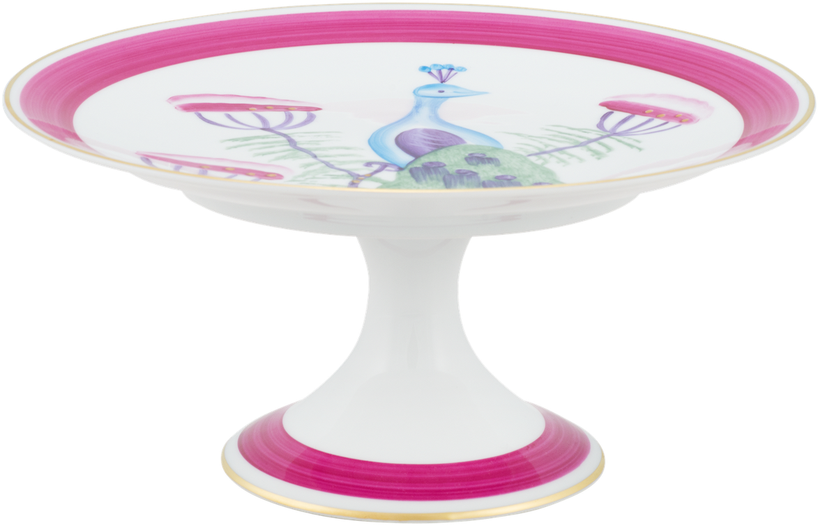 Peacock Design Cake Stand PNG Image