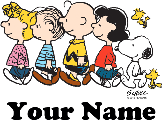 Peanuts Gang Personalized Walk PNG Image