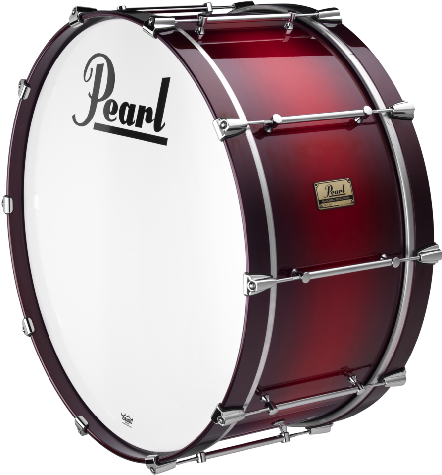 Pearl Bass Drum Red Finish PNG Image