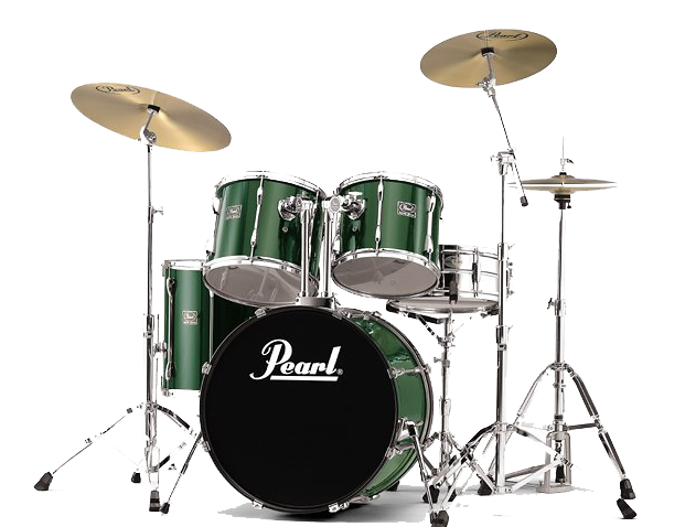 Pearl Drum Set Green PNG Image