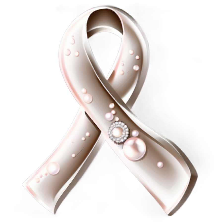 Pearl White Cancer Ribbon Png Bme28 PNG Image