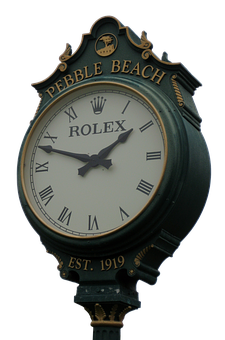 Pebble Beach Rolex Clock Image PNG Image