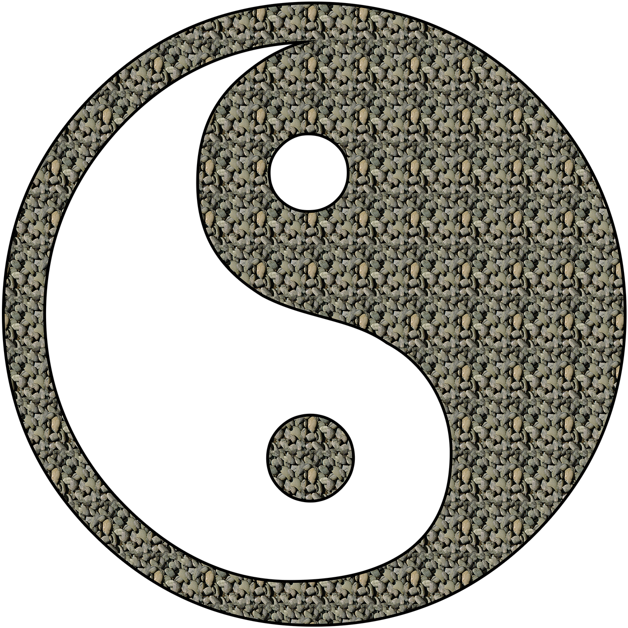 Pebble Texture Yin Yang Symbol PNG Image