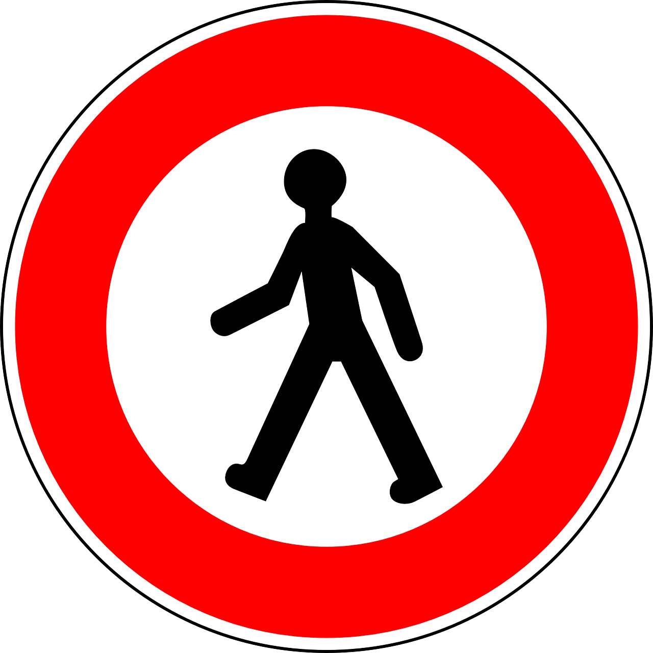 Pedestrian Prohibited Sign PNG Image