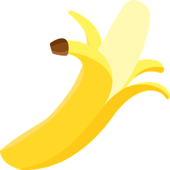 Peeling Banana Vector Illustration PNG Image